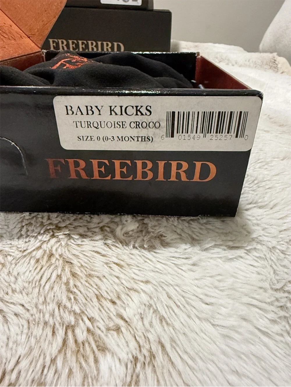 RARE FREEBIRD Baby Kicks Turquoise Croco Leather Shoes 0-3M NIB